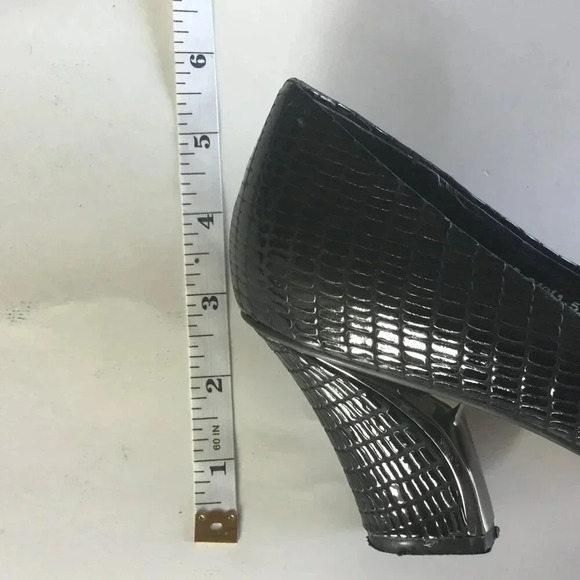 Cole Haan Henry  Grant Black Crocodile-Embossed Heels SZ 7 US / 24 cm - Picture 8 of 8